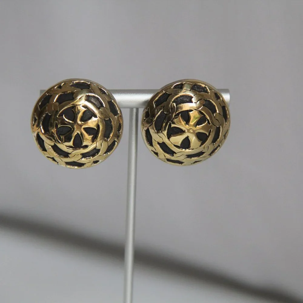 John Hardy Gold Filigree Dome Clip-On Earrings
